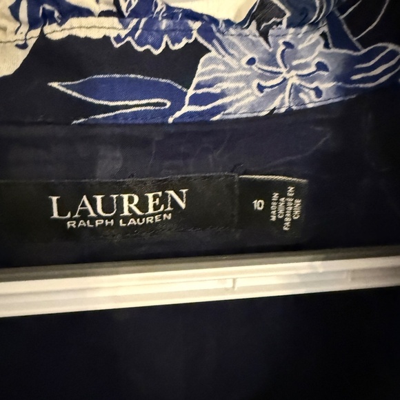 Lauren Ralph Lauren Floral Cotton Voile Dress blue long sleeve 31916 - Picture 9 of 15